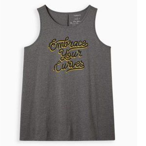 NWT - Torrid - EVERYDAY TANK - SIGNATURE JERSEY CURVES GREY - Size 1/1X